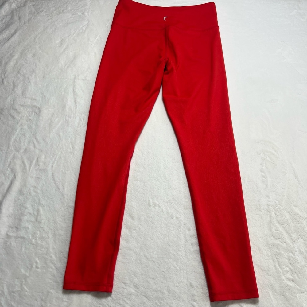Zyia Active Red Textured High Rise‎ Compression Leggings Size 4 - Picture 2 of 6